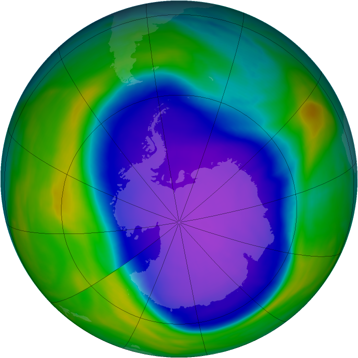 Antarctic ozone map for 07 October 2006